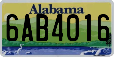 AL license plate 6AB4016