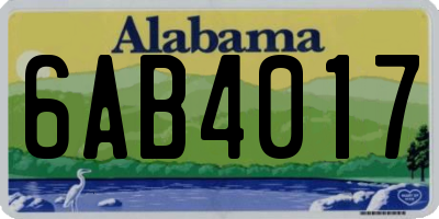 AL license plate 6AB4017