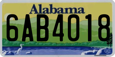 AL license plate 6AB4018