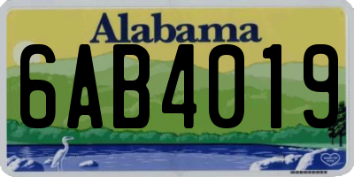 AL license plate 6AB4019