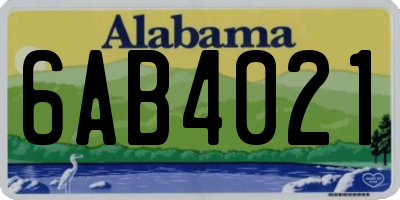 AL license plate 6AB4021