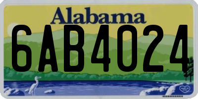 AL license plate 6AB4024