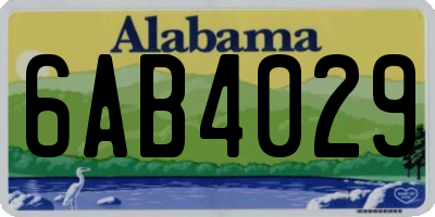 AL license plate 6AB4029