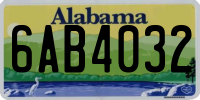 AL license plate 6AB4032