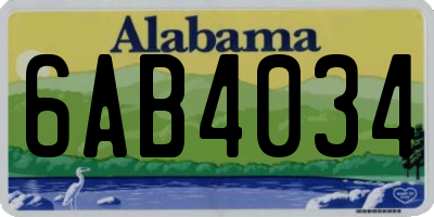AL license plate 6AB4034