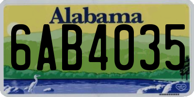 AL license plate 6AB4035