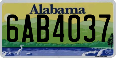 AL license plate 6AB4037