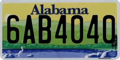 AL license plate 6AB4040