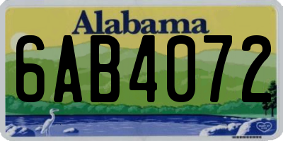 AL license plate 6AB4072