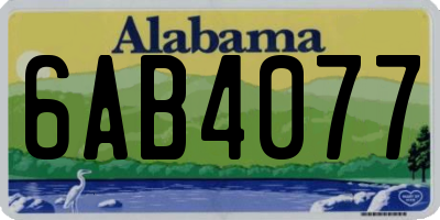 AL license plate 6AB4077
