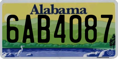 AL license plate 6AB4087