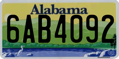 AL license plate 6AB4092