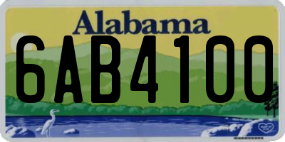 AL license plate 6AB4100