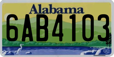 AL license plate 6AB4103