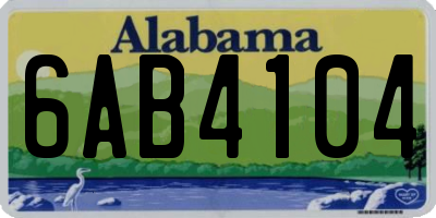 AL license plate 6AB4104