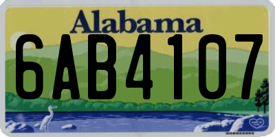 AL license plate 6AB4107