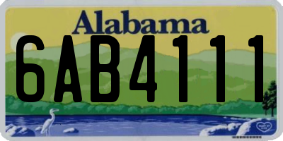 AL license plate 6AB4111