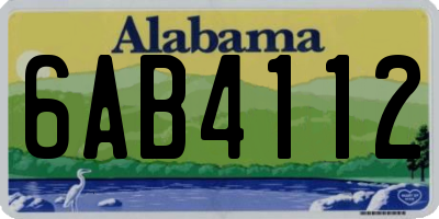 AL license plate 6AB4112
