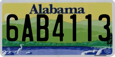 AL license plate 6AB4113