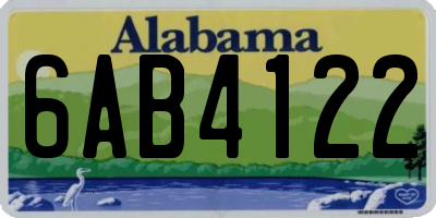 AL license plate 6AB4122