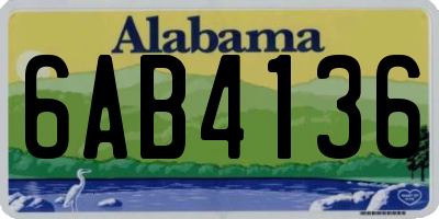 AL license plate 6AB4136