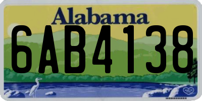 AL license plate 6AB4138