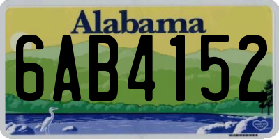 AL license plate 6AB4152