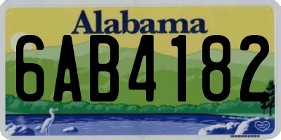 AL license plate 6AB4182