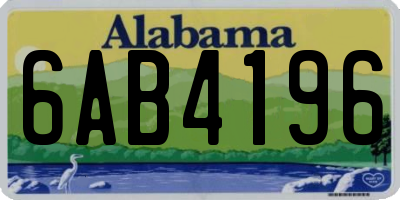 AL license plate 6AB4196
