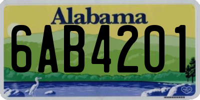 AL license plate 6AB4201