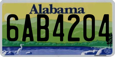 AL license plate 6AB4204