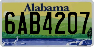 AL license plate 6AB4207