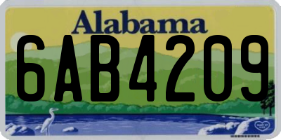 AL license plate 6AB4209