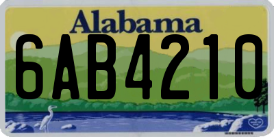 AL license plate 6AB4210