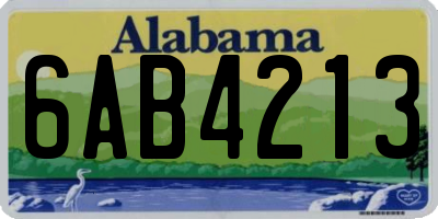 AL license plate 6AB4213