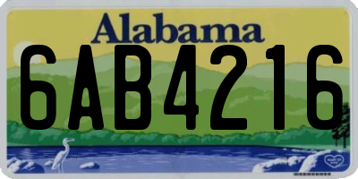 AL license plate 6AB4216