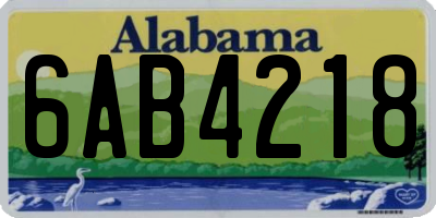 AL license plate 6AB4218
