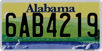 AL license plate 6AB4219