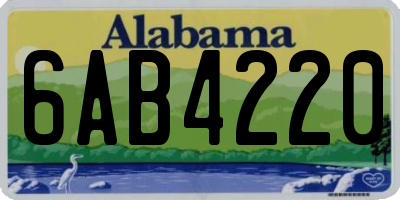 AL license plate 6AB4220