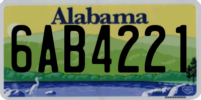 AL license plate 6AB4221