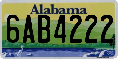 AL license plate 6AB4222