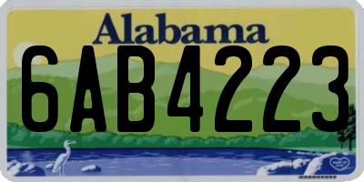 AL license plate 6AB4223