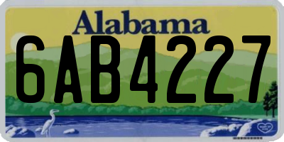 AL license plate 6AB4227
