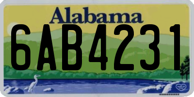 AL license plate 6AB4231