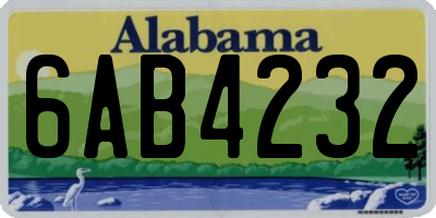AL license plate 6AB4232