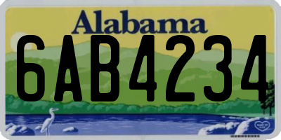 AL license plate 6AB4234