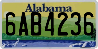 AL license plate 6AB4236