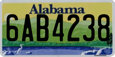 AL license plate 6AB4238