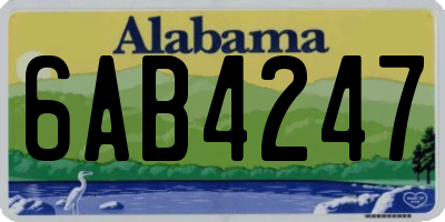 AL license plate 6AB4247