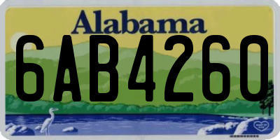 AL license plate 6AB4260